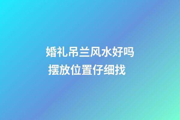 婚礼吊兰风水好吗 摆放位置仔细找